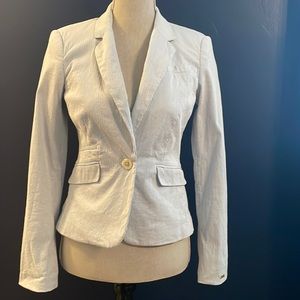 Tommy Hilfiger women’s blue and white seersucker blazer